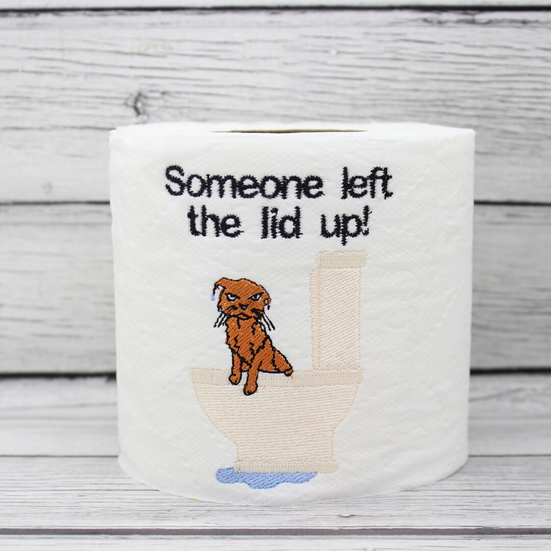 Someone Left the Lid up Cat Fell in the Toilet Embroidered Etsy