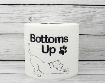 Dog Bottoms Up Embroidered Toilet Paper