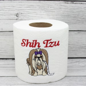 Carta igienica ricamata con cane Shih Tzu