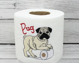 Pug Dog Embroidered Toilet Paper