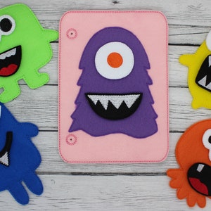 Build A Monster Quiet drukke boekenpagina, educatief speelgoed, viltactiviteit, peuter leren, hands-on montessori, Chanoeka kerstcadeaus