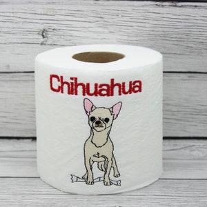 Carta igienica ricamata con cane Chihuahua a pelo corto