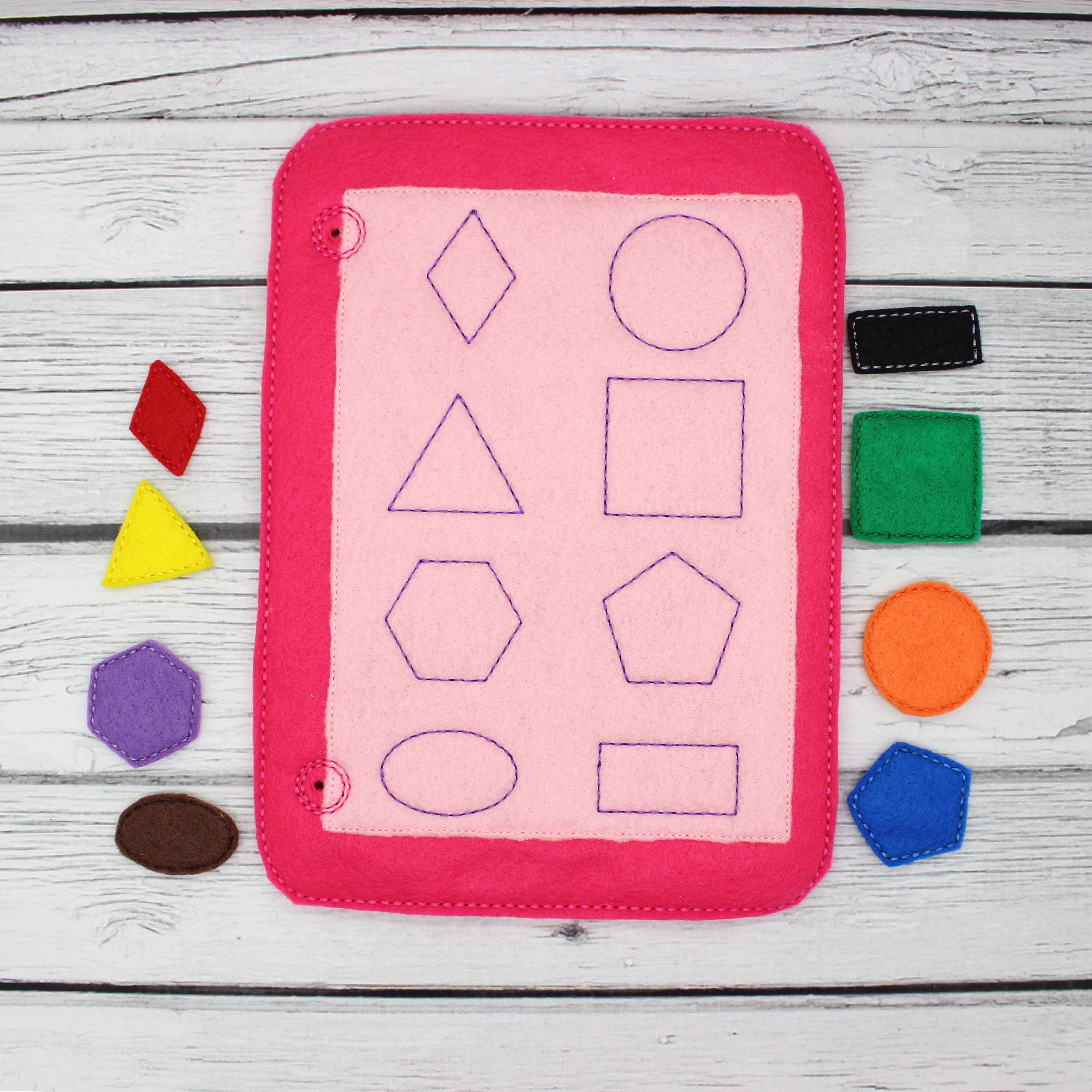 Shape Matching Quiet Busy Book Page, Educational Toys, Felt Activity ...