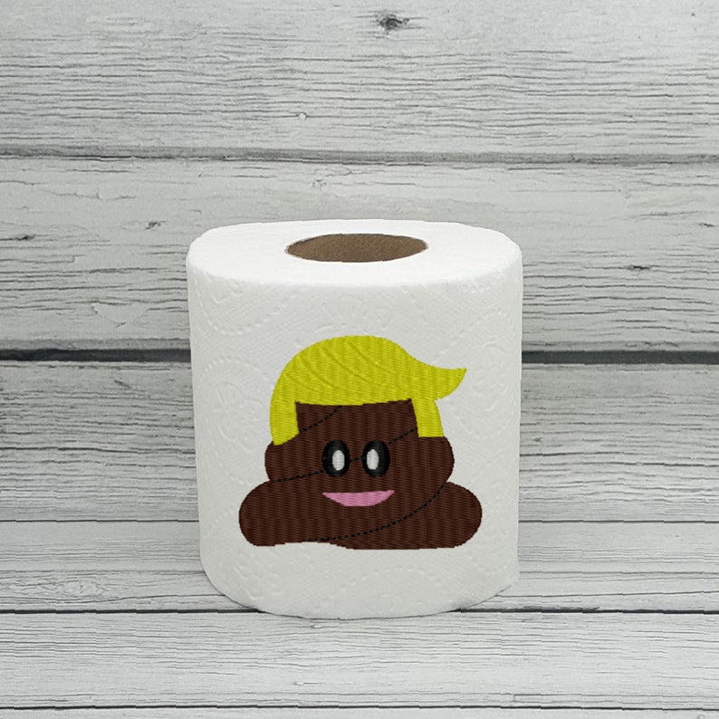 Donald Trump Poop embroidered toilet paper funny joke gag image 0