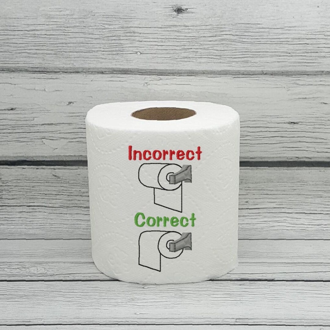 TP Roll Right or Wrong Over Under Embroidered Toilet Paper - Etsy