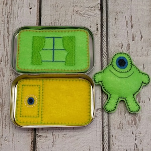 Gevulde monster blikken speelset, reis drukke tas spel, vilt educatief Montessori speelgoed, denkbeeldig spel, gunst verjaardagsfeestje, kerstcadeaus