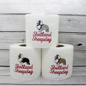 Carta igienica ricamata con il cane Sheltie Shetland Sheepdog