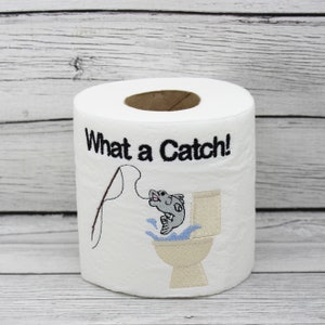 Carta igienica ricamata "What A Catch Fish"