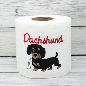 Dackel Doxie Hund besticktes Toilettenpapier Bild 3