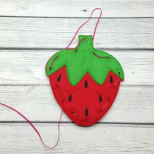 Aardbei veter kaart speelgoed, feestartikelen, voorschoolse leren, educatief spel kinderen, drukke tas, kous voor peuters, kerstcadeau