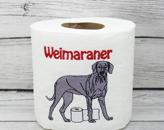 Weimaraner Dog Embroidered Toilet Paper