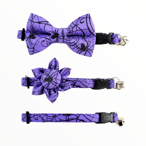 Halloween Cat Collar With Bow Tie plaidoween Etsy