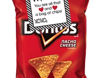 PIY (print it yourself) digital file-Valentine "all that & a bag of chips" treat tags