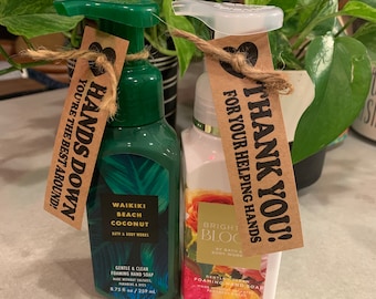 Geschenken voor leraren/collega's, waardering van leraren, bedankbriefje, cadeaulabel - bedankt voor uw helpende handen
