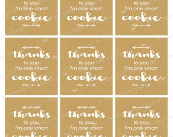 Brown Kraft Style One Smart Cookie tags