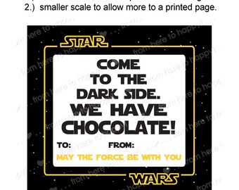PIY (print it yourself) digital file- "Star Wars" treat tags
