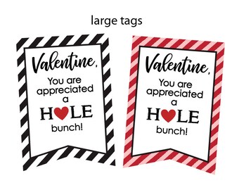 PIY (print it yourself) digital file-Valentine "donut you know you're appreciated" treat tags