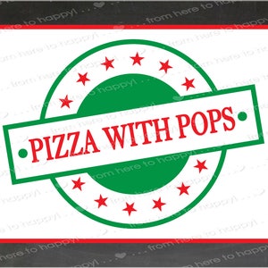 Pizza with Pops – nauczyciel, PTA, Dzień Ojca, ulotka/zaproszenie, etykiety na prezenty, arkusze aktywności