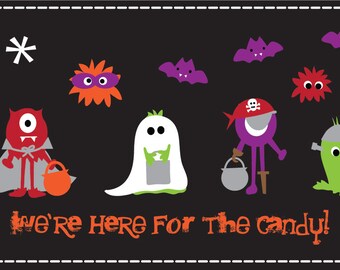 Costume kids Halloween treat bag or gift tags