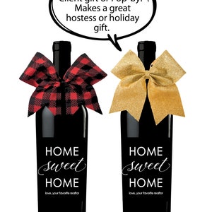 REALTOR Pop-By printable wine or Gift Labels-Home Sweet Home
