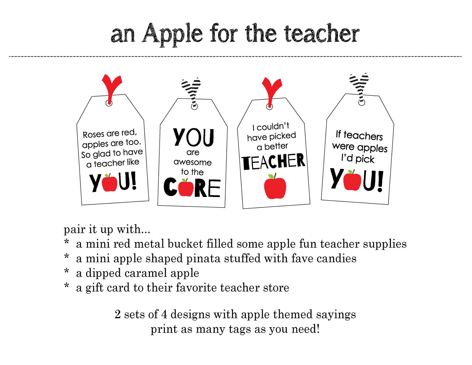 An Apple for the Teacher First Day of School Teacher - Etsy