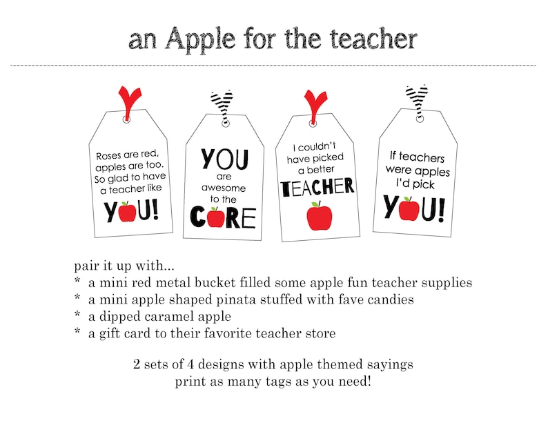 An Apple for the Teacher First Day of School Teacher Etsy