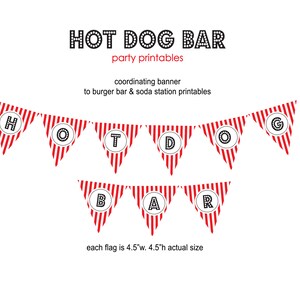 Hot Dog Bar Party Ausdrucke - Banner