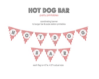 Hot Dog Bar party printables- Banner