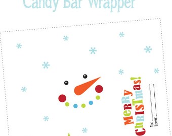 Teacher, class, coworker gift, snowman candy wrapper, Holiday, Christmas