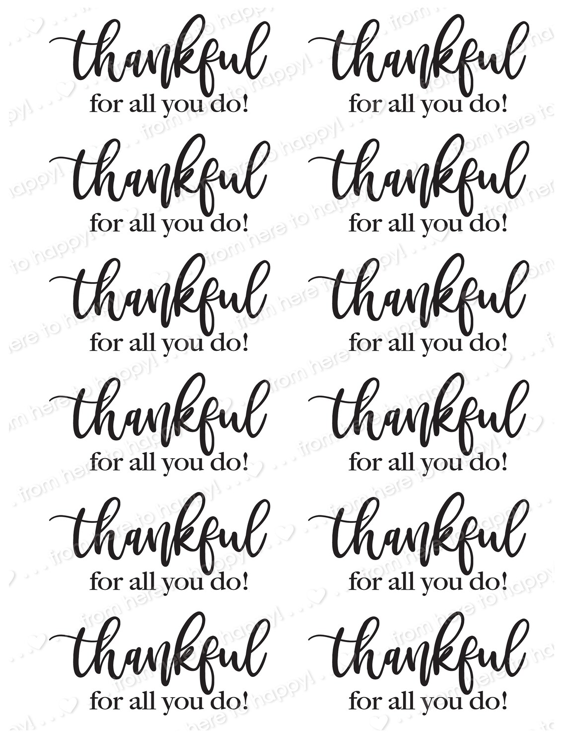 Thankful Grateful-printable Gift Tags - Etsy