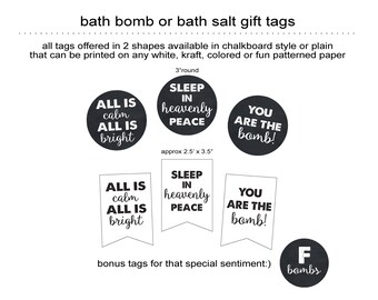 Teacher/co-worker gifts, teacher appreciation, PTA, PTO, thank you note, bath bomb gift tag--You're "the bomb"