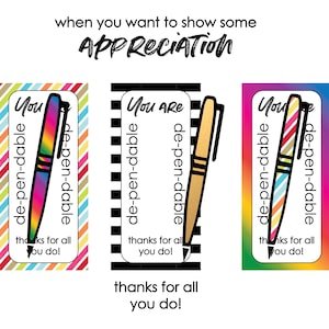 Teacher, PTA, PTO, Nurse, EMT, Doctor thank you note, gift tag
