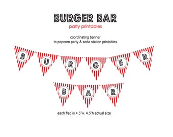Burger Bar party printables- Banner