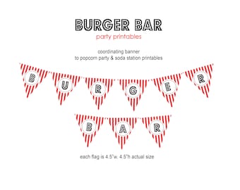 Burger Bar party printables- Banner