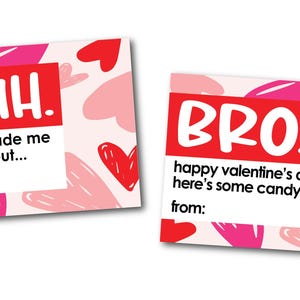 PIY (zelf printen) digitaal bestand - Happy Valentine&#39;s Day Bruh Bro