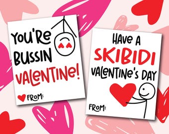PIY (print it yourself) digital file-Valentines Skibidi Rizz Slang