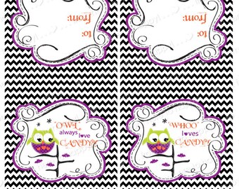 Owl always love candy! Halloween treat bag toppers or gift tags