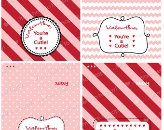 PIY (print it yourself) digital file-Valentine treat bag toppers