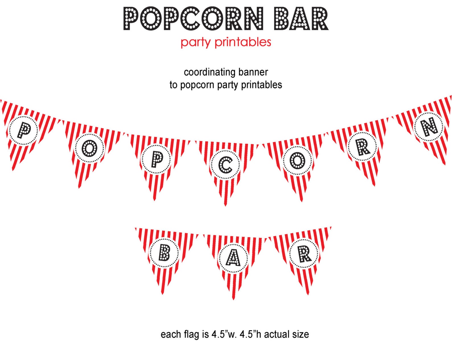 Popcorn Bar Party Printablespopcorn BAR Banner Etsy
