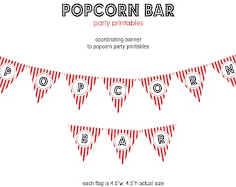 Popcorn Bar party printables-POPCORN BAR Banner