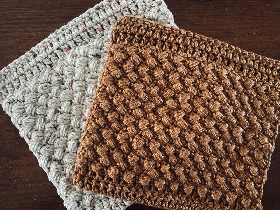 Puff Stitch Dish Cloth Crochet Pattern 