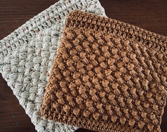 Puff Stitch Dish Cloth Crochet Pattern