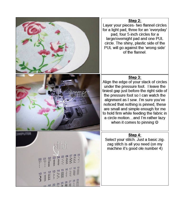 Sewing Machine Pad Pdf Pattern Nursing Pads DIY PDF Sewing Tutorial and Pattern - Etsy