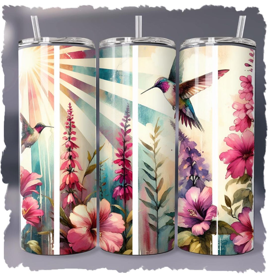 ハミングバード フローラル タンブラーラップ：夏の鳥好きへのギフト