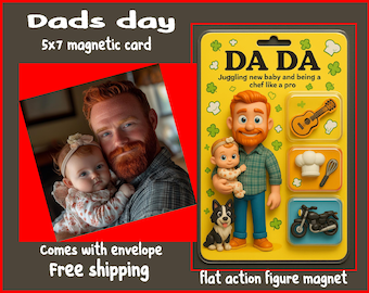 Personalized Action Fathers Day Magnet Card: Custom from photo. Last day to order for Fathers Day June 11th.. NEW DESIGNS