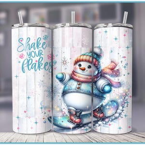 Schneemann Snowboarder 20 oz Becherverpackung, gerade sich verjüngend 300 dpi PNG, Schneemann