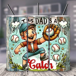 Papa Vater Geschenk 20 Unzen Tumbler wrap digitaler Download gerade 4-9.3 x 8.2 Dateien.  Auf Wunsch Geschenk für ihn, Baseball-Fan, individuell zulaufend