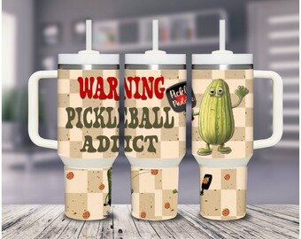 Pickleball tumbler 20 OZ tumbler wrap digital download, tapered, straight