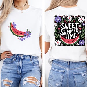 Watermeloen png, retro zomer png, girly zomer png zoete zomer png, voor- en achterkant preppy 2025, zwarte watermeloen png, dtf, dtg trendy