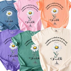 Camiseta FAITH PNG, confianza en lo que esperamos png, camiseta cristiana boho floral, camiseta Daisy Faith, para ella 15 x 15 300 DPI